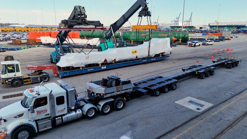 Heavy Haul Specialized Rail Equipment Port of Baltimore to Amtrak