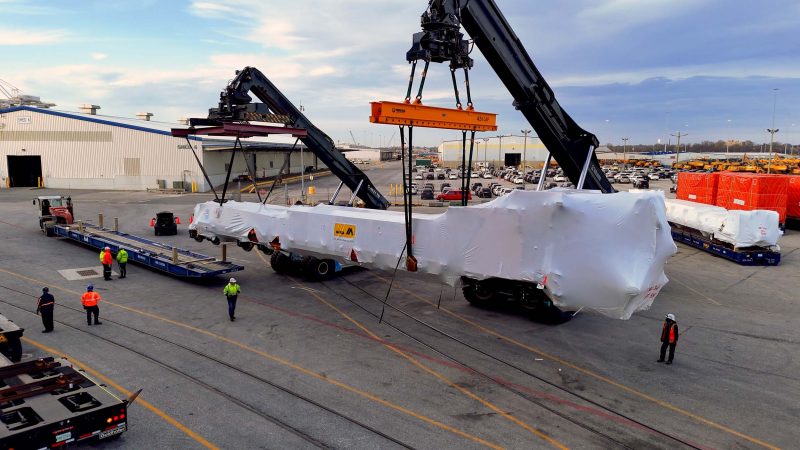 Heavy Haul Specialized Rail Equipment Port of Baltimore to Amtrak