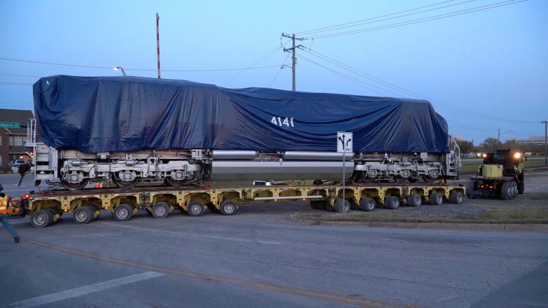 UP4141 on Hydraulic Transport Trailer