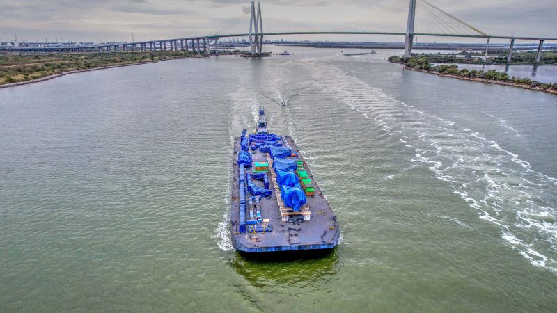 heavy haul cargo by 250 foot barge